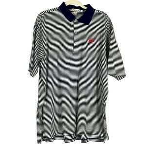 Peter Millar Men's University of Richmond Collegiate Stripe Polo, size XL, Navy